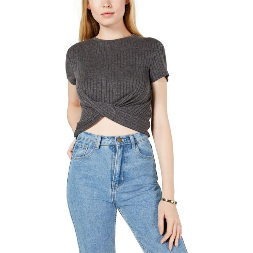 Project 28 Womens Twist-Front Crop Top Blouse, NWT